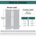 thumbnail image 6 of Unique Bargains 2 Panels Linen Look Blackout Curtains for Bedroom Steel Blue 52"W x 84"L, 6 of 8