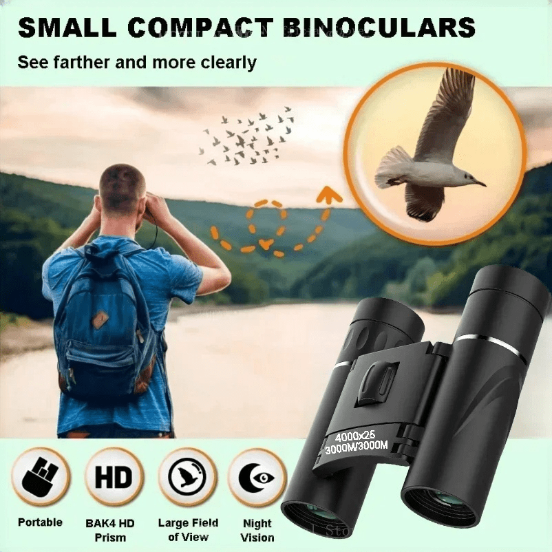 4000x25 Zoom BAK4 HD Telescope Professional Powerful Binoculars Long Range Portable Monocular Optics For Camping Outdoor
