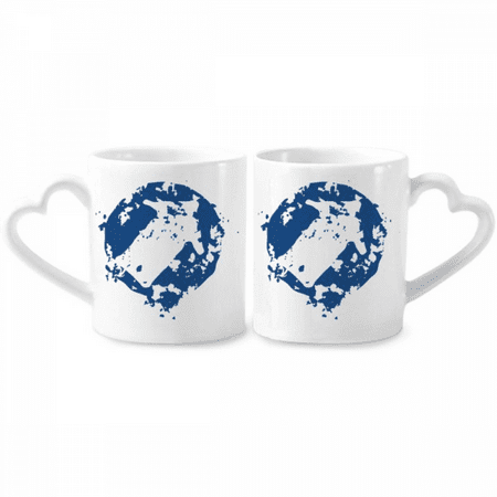 

Arrow Simple Design Round Illustration Pattern Couple Porcelain Mug Set Cerac Lover Cup Heart Handle