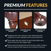 Hathaway Augusta 8 Foot Pool Table with Complete Accessories – Classic Full Size Billiard Table for Home Use – Classic Ball and Claw Legs, Inlaid Sights, K-66 Cushions – Walnut Finish with Camel Felt