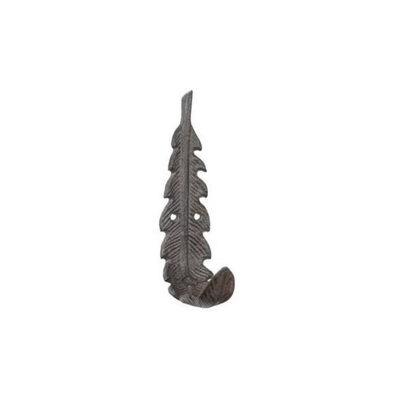 6 in. Cast Iron Decorative Feather Hook
