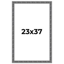 23x37 Frame Silver Black Rustic Sonoma Solid Wood Picture Frame | 1.5 Inch Moulding Width |