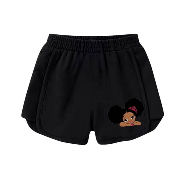 Odeerbi 3-9 Años Niñas Verano Algodón Dopaina Pantalones Cortos Impresión Linda Entrenamiento Deportivo Pantalones Cortos Cintura Elástica Pantalones Cortos Casuales