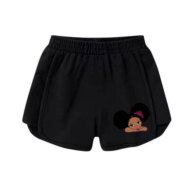 Odeerbi 3-9 Años Niñas Verano Algodón Dopaina Pantalones Cortos Impresión Linda Entrenamiento Deportivo Pantalones Cortos Cintura Elástica Pantalones Cortos Casuales