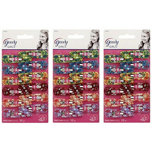 Goody Gd22110 Beautiful Flower Design Counter Clips Assorted Colors 12 Pieces Per Pack Sold Per 3 Packs