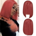 thumbnail image 7 of LHWEN European And American Fashion Wig Female Golden Bangs Dyed Long Straight Hair Full Headgear Wig Does Not Require Hairstylist To Install And Wear Beauty Salon Straight Hair Fun Lace Wavy Curls, 7 of 7