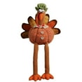 thumbnail image 1 of Figura colgante de pavo de Acción de Gracias, hecha a mano, de peluche para fiesta Naranja, 1 of 9