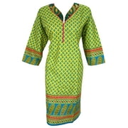Mogul Womens Tunic Dress Cotton Ethnic Kurta Caftan