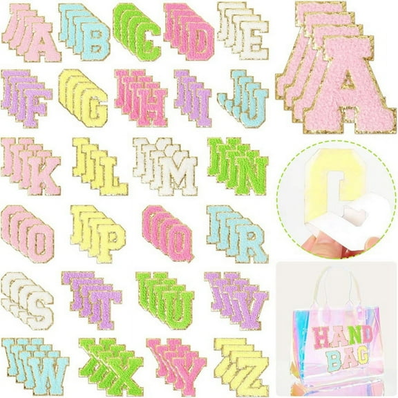 Self-Adhesive Letter Patch Iron-On College Letter Patch Sticker Clothing Backpack Embroidery Applique Letter Patch C