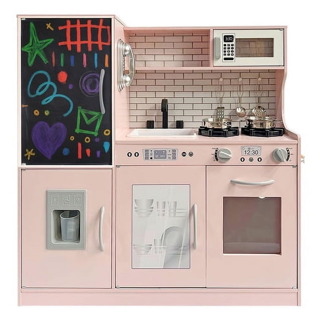 Cocina Juguete Rosa Niñas Infantil Madera Moderna Accesorios