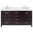 thumbnail image 2 of ARIEL Cambridge 66 Inch Double Rectangle Sink Bathroom Vanity With Carrara White Quartz Countertop 1.5 Edge In Espresso, 2 of 7