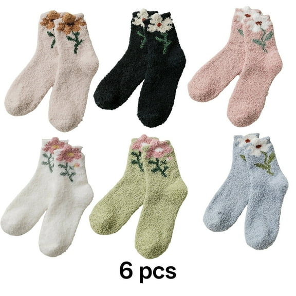 TELOLY Fuzzy Socks for Women,High-Quality Materials Fluffy Socks,Warmth Slipper Socks,Style1