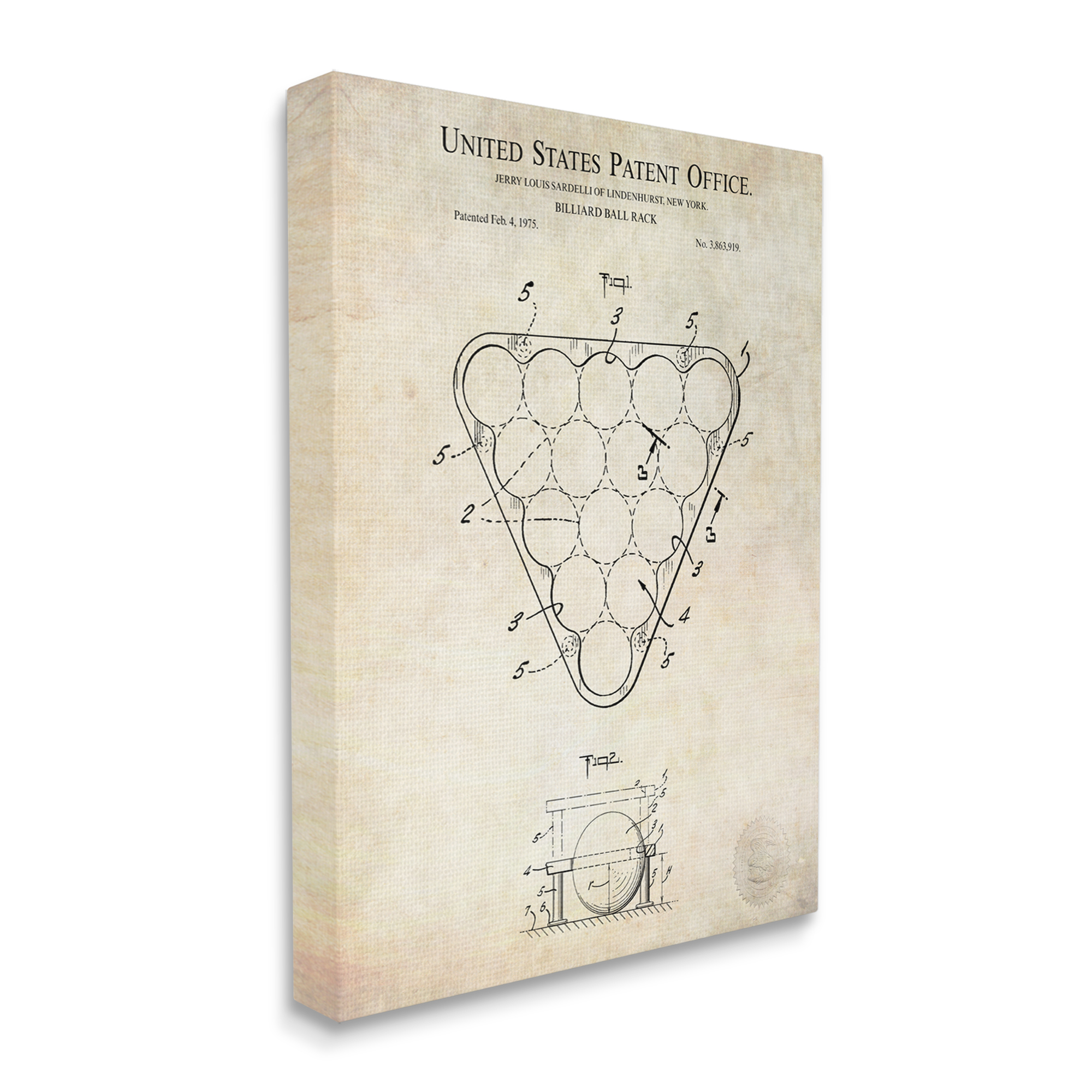 Stupell Industries Vintage Billiards Pool Game Diagram Blueprint Design Canvas Wall Art, 36 x 48, Design by Karl Hronek