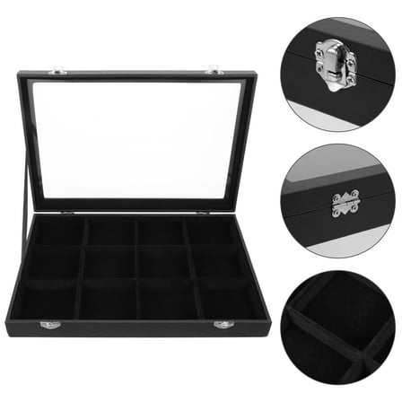 YSNOOWE Ring Jewelry Box Flannelette Simple Design Daily Use 1Set 13.8x9.4x2in