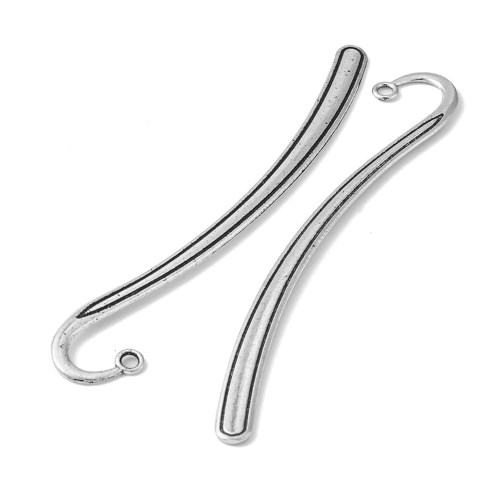 Tibetan style Bookmarks Lead Free and Cadmium Free and Nickel Free Antique Silver 125x7x2mm Hole: 3mm