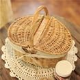 thumbnail image 3 of Sardfxul Picnic Basket Rattan Picnic Basket with Lid Food Storage Container for Spring Picnic for Family Camping Gatherings, 3 of 9