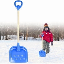1PCS Kids Snow Shovel, 22"-32" H Detachable Wooden Childs Snow Shovel with Plastic D-Grip Handle and Scoop Winter Children Shovel Blue Toddler Shovels Outdoor Play Snow Gift for Boy Girl Snow Removal