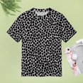 thumbnail image 4 of Leopard Print Pattern Womens Tops Women's Fashion Casual Short Sleeve Flower Print Round Neck Pullover Top Blouse, 4 of 6