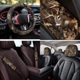 thumbnail image 4 of Binienty Deer Hunting Camo Automotive Seat Covers Full Set with Matching Steering Wheel Cover Console Armrest Cushion Vehicle Seat Belt Pads Headrest Covers Car Interior Decor Set 14 Piece​, 4 of 6