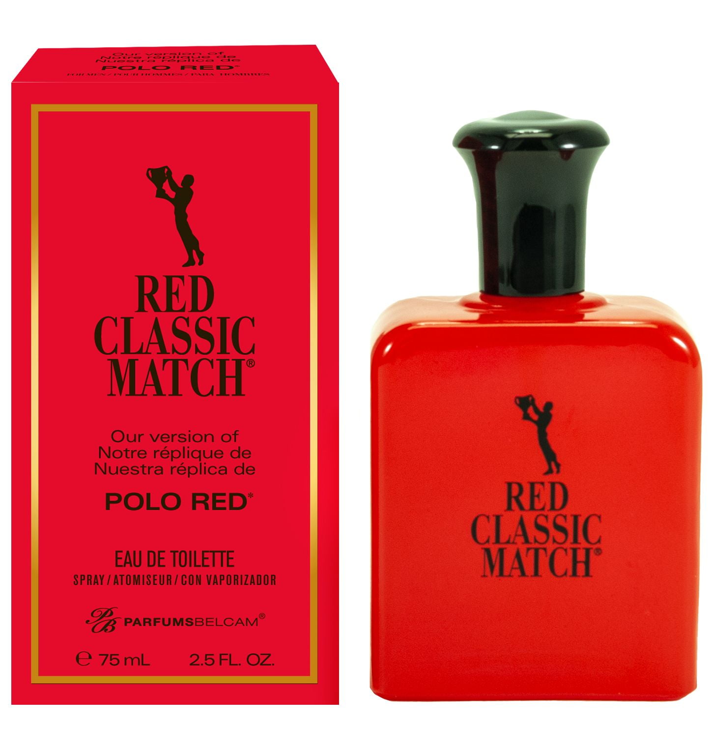 Parfums Belcam Red Classic Match Eau de Toilette Cologne for Men 2.5 Oz