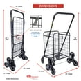 thumbnail image 4 of dbest products Stair Climber Cruiser Cart Shopping Grocery Rolling Folding Laundry Basket on Wheels Foldable Utility Trolley Compact Lightweight Collapsible, Black, 4 of 6