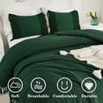 thumbnail image 2 of Emerald Dark Green Comforter Set King 3 Pieces Boho Tassel Lightweight Vintage Soft Bedding Comforter for King Bed All Season Fluffy Fringe Bed Set 104x90In Comforter 2 Pillowcases, 2 of 8