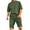 Army Green, variant on UVEASISHA Mens Two Piece Tracksuit Men Solid Color Short Sets Short Sleeve Tees and Overalls Shorts Outfit Set Summer Business Casual 2 Piece Outfits with Pocket