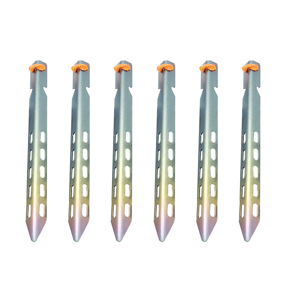 ViiTech 6PCS 16CM Tent Nails Vshape Colorful Titanium Ground Fixing