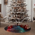 thumbnail image 4 of Xecao Neon Spectrum Cat Portrait Pattern Christmas Tree Skirt Round Xmas Tree Mat Base Cover for Holiday Home Decorations-36", 4 of 6