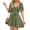 Army Green, variant on Women's V-Neck Tie Front Flutter Sleeve Mini Dress - Casual Short Sleeve Smocked Back A-Line Dress for Summer