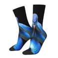 thumbnail image 2 of Uemuo Blue Viper Snake Pattern Women's Crew Socks, Soft Durable Breathable Moisture-Wicking with Odor Control Cotton socks, 2 of 9