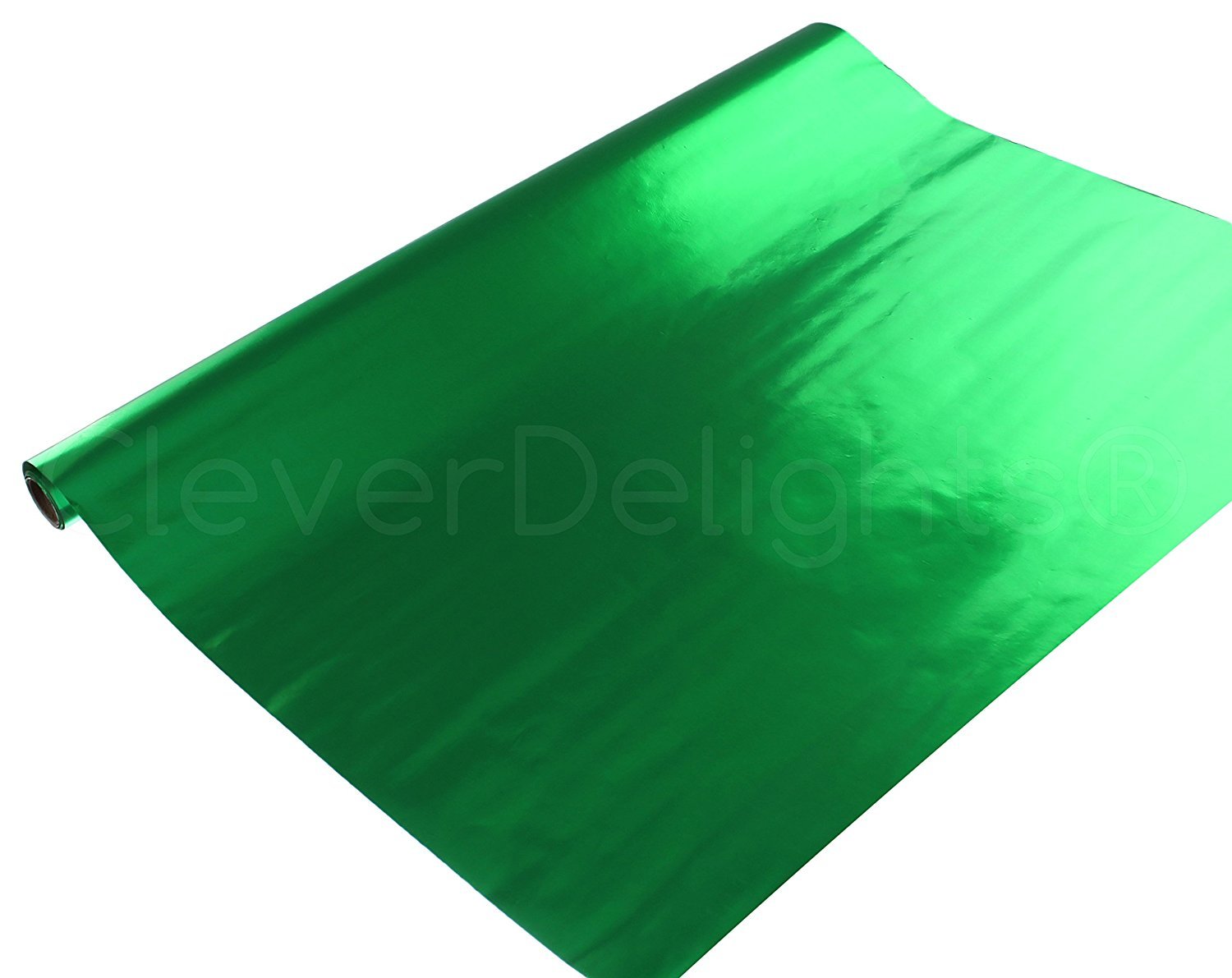 4 Rolls - CleverDelights Metallic Green Wrapping Paper - 30 x 300