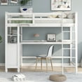 thumbnail image 2 of CoSoTower Twin Size Loft Bed with Drawers and Desk, Wooden Loft Bed with Shelve, White, 2 of 9