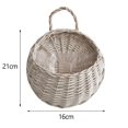 thumbnail image 2 of Cesta de mimbre para montaje en pared, maceta de mimbre colgante, decoración de jarrón tejido (gris), 3 uds., 2 of 6
