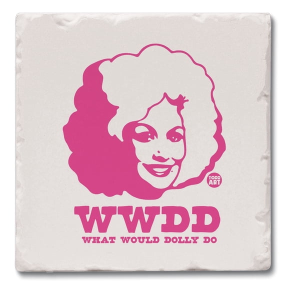 Thirstystone What Would Dolly Do Single Tumbled Tile Coaster Create Your Own Set