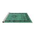 thumbnail image 2 of Ahgly Company Machine Washable Indoor Rectangle Persian Turquoise Blue Traditional Area Rugs, 8' x 12', 2 of 4