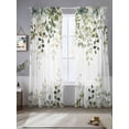 thumbnail image 5 of Sheer Curtains 84 Inches Long, Sage Green Eucalyptus Leaves Light Filtering Window Curtains for Living Room, Spring Botanical Floral Rod Pocket Voile Sheer Curtain Drapes, 52"W x 84"L, 2 Panels, 5 of 8