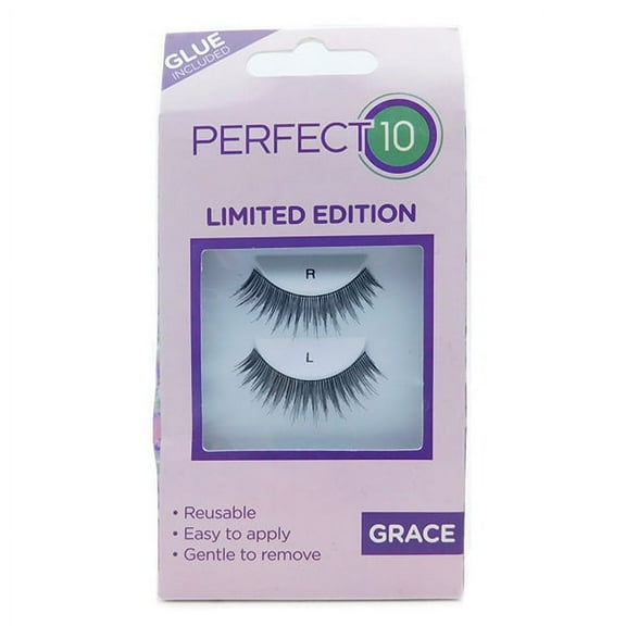 Perfect 10 Instant Lashes Grace: 1 Pair Strip Lashes, Lash Adhesive