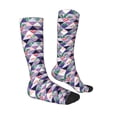 thumbnail image 3 of Balery Plaid Flamingo Printed Novelty Socks Men's Women's Crew Socks Sports Socks Knee High Socks Cotton Socks Quirky and Cool Socks, 3 of 9