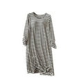 thumbnail image 5 of Sakmal Cotton Moomoo Womens Long Casual Black Plus Size Loungewear Long Sleeve Striped Nightgowns for Women, 5 of 5