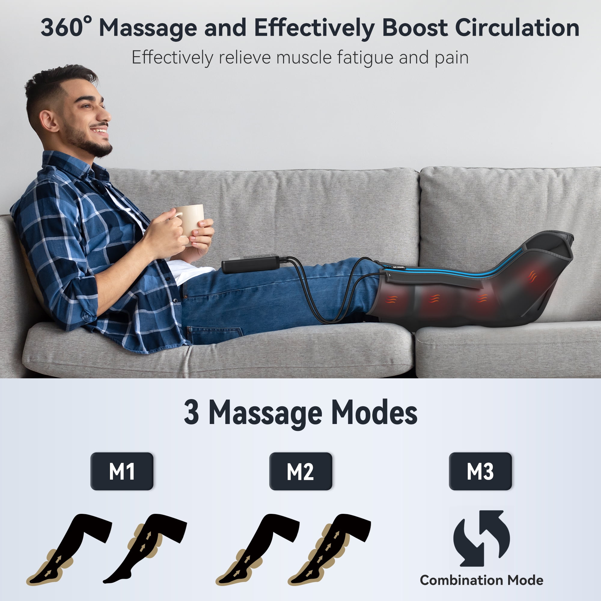 Leg Compression Boots Massager with Heat, FITKING Massager