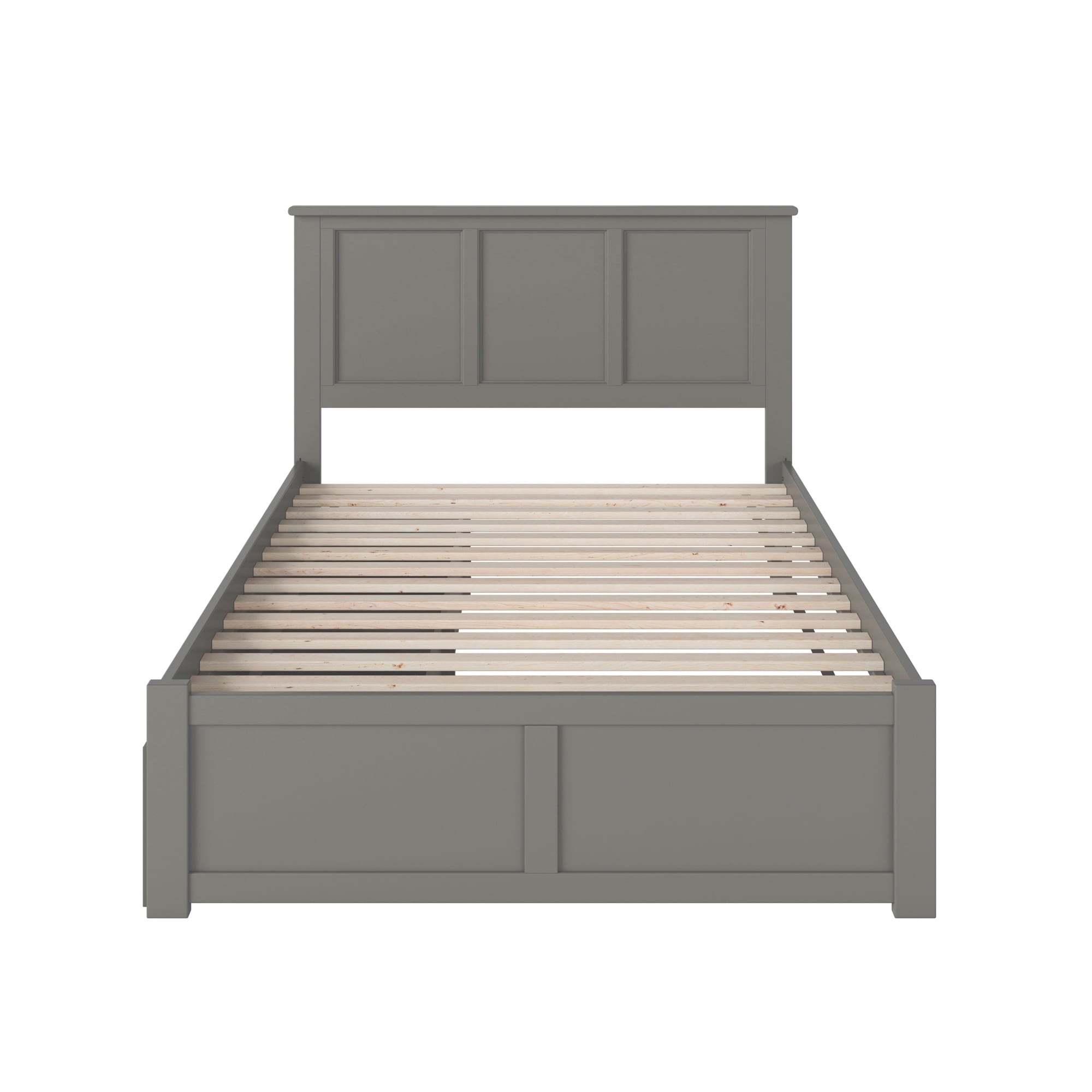 AFI Madison Queen Solid Wood Platform Bed with Footboard & Storage Drawers, Grey