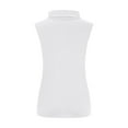 thumbnail image 3 of Ajshakl White Turtleneck Leisure Summer Tops for Women, Top Tee Fit Slim Blouse Shirt Sleeveless Solid Blouse Features:, 3 of 5