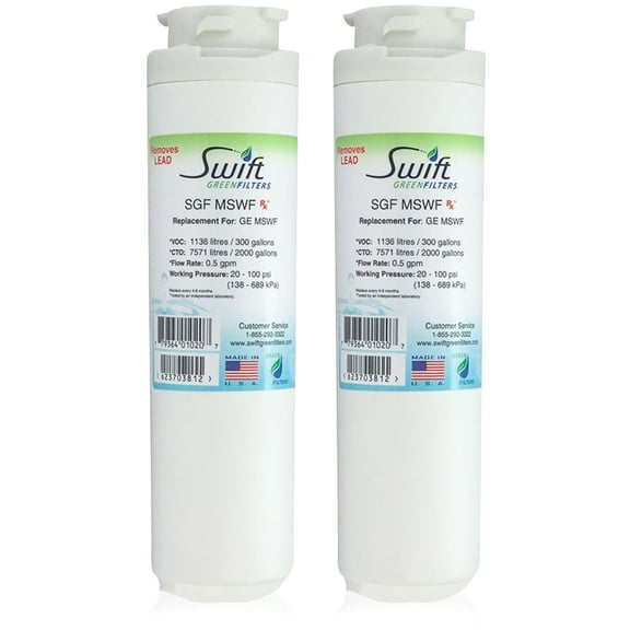 Swift Green Filters Pharmaceutical Replacement for GE MSWF Refrigerators Water Filters(Pack of 2)