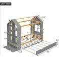 thumbnail image 4 of Twin Size House Platform Bed with Storage Shelves, Wooden Bed Frame with Trundle, 4 of 5