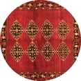 thumbnail image 1 of Ahgly Company Indoor Round Abstract Orange Contemporary Area Rugs, 8' Round, 1 of 1