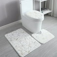 thumbnail image 6 of Bathroom Rugs Sets 3 Piece Bath Mat for Bathroom Non-Slip Bathroom Mats Water Absorbent Bath Rug Floor Mats Soft Washable Shower Rug with U-Shaped Contour Rug Toilet Lid Cover, 6 of 6
