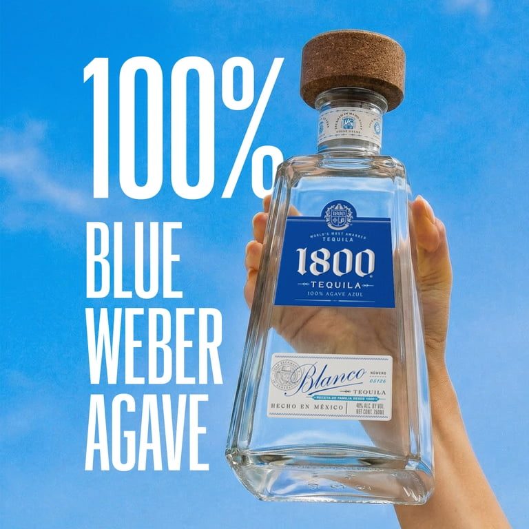 1800 Tequila Blanco, 750 ml Glass Bottle, 40% ABV - Walmart.com