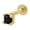 C - Round Black Stone, variant on Gold-plated Sterling Silver Labret Lip Monroe Tragus Nose Ear Earring Stud A4412-B - Round Clear Stone-1 piece