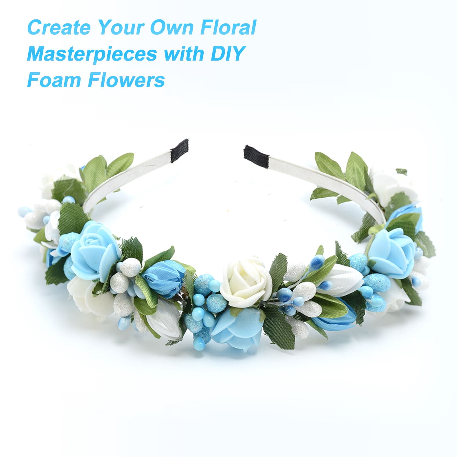 Unique Bargains Rose Heads Artificial Bulk Stemless Foam Fake Roses for DIY Crafts Orange